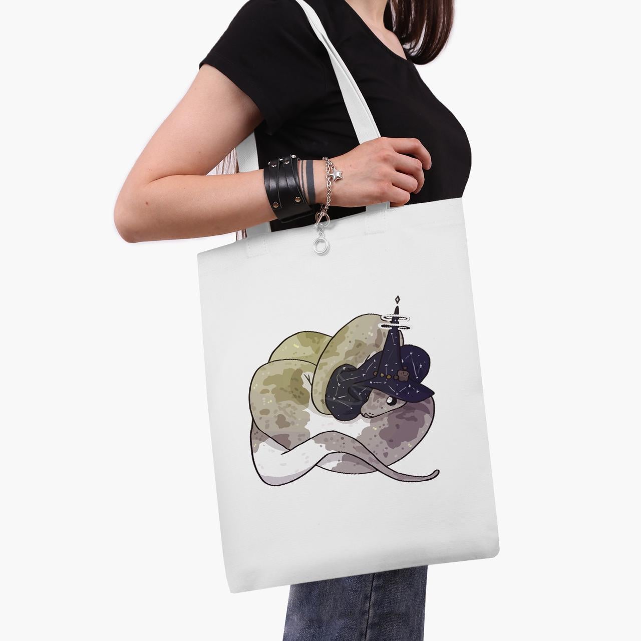 Эко сумка шоппер Magic snake 41x35 см Белый (9227-2848-WT1)