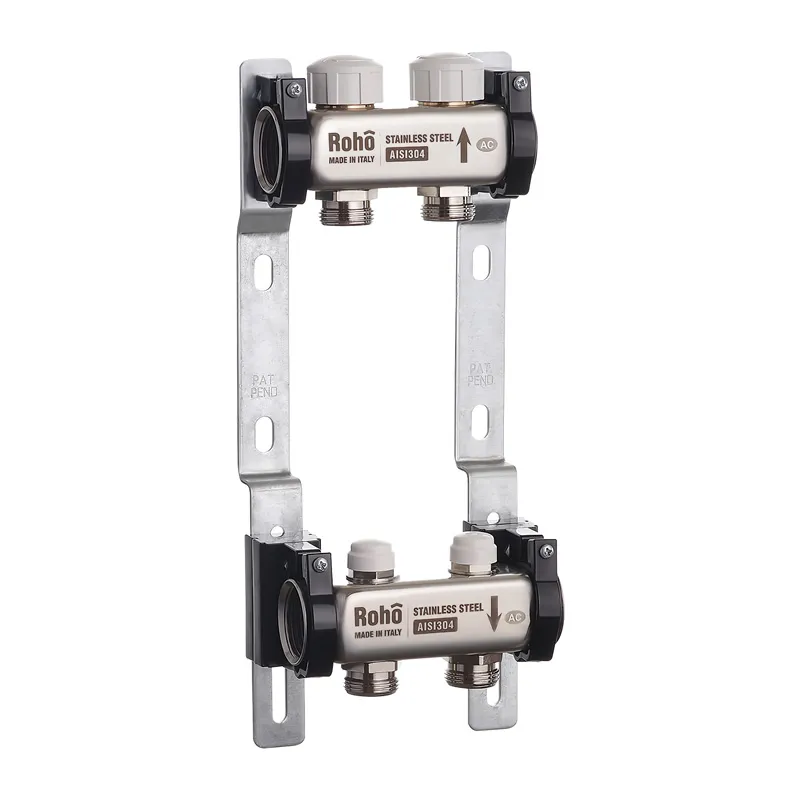 Коллектор с термостатическими и запорными клапанами Roho R805-02 1"х 2 выхода (RO0056)