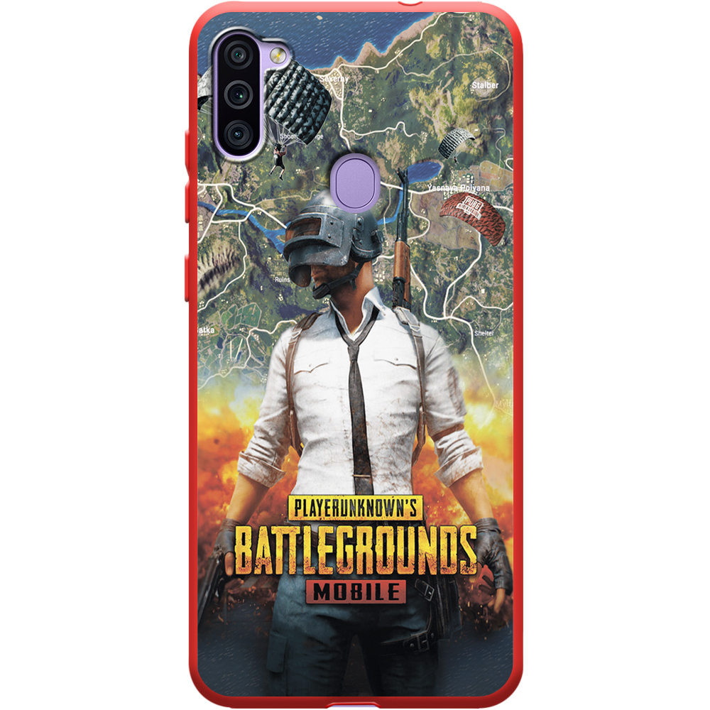 Чохол Boxface Samsung M115 Galaxy M11 PUBG Mobile Червоний силікон  (39780-up2309-40327)