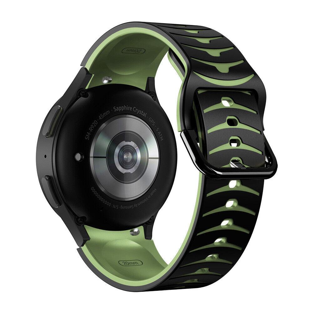 Ремінець силіконовий Watchbands Scales для Samsung Galaxy Watch 4 40 мм Чорно-зелений (EP08-7WB95180757)