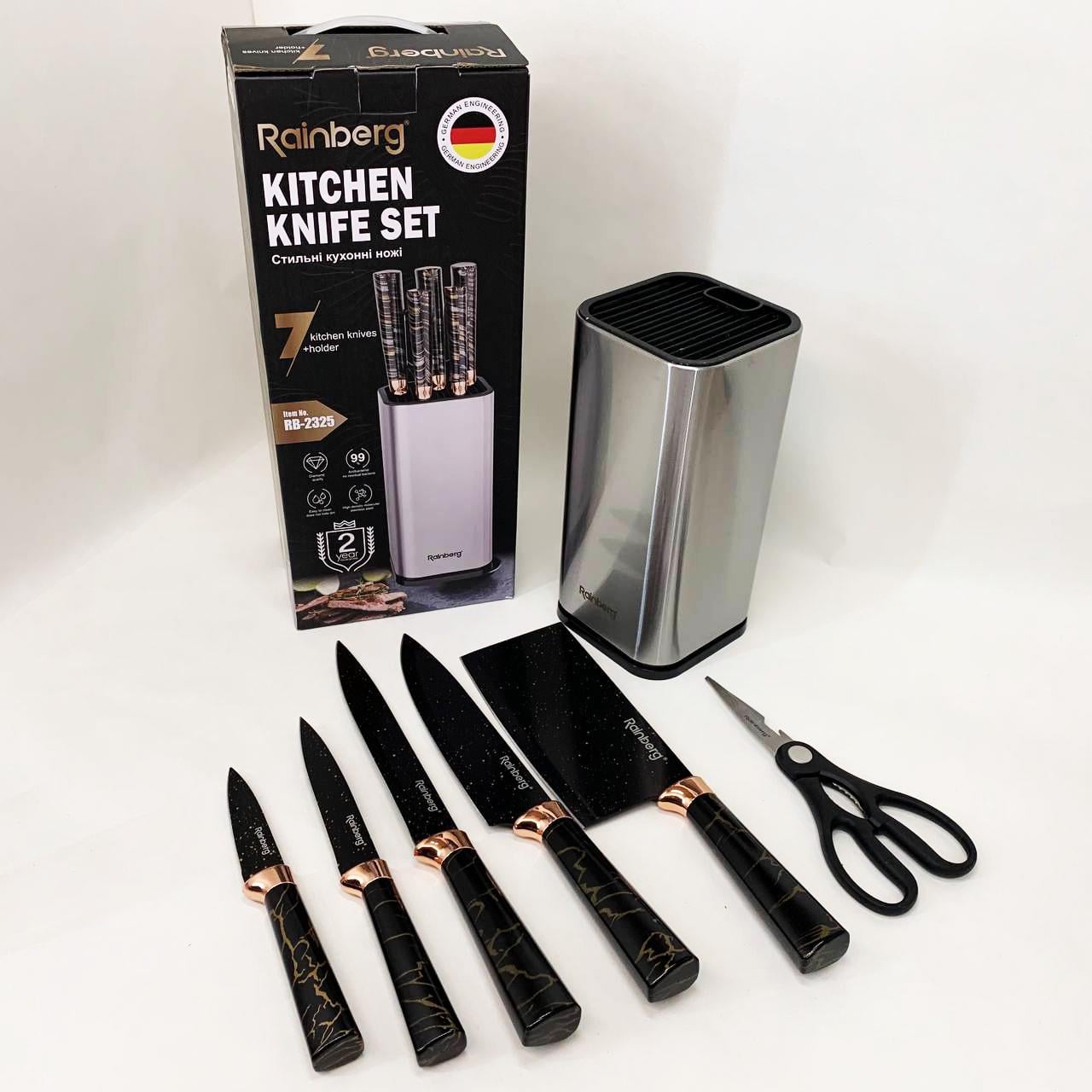 Набір ножів Rainberg RB-2325 з підставою/нержавіюча сталь Black (13356306)