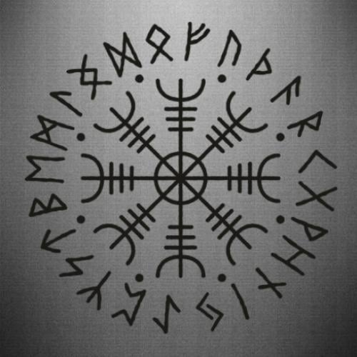 Наклейка Агісхьяльм 30x29,9 см Чорний (21557771)