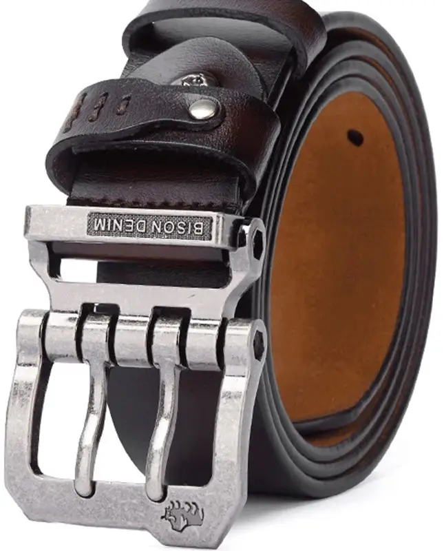 Ремень кожаный мужской Bison 125 см Коричневый (1249)