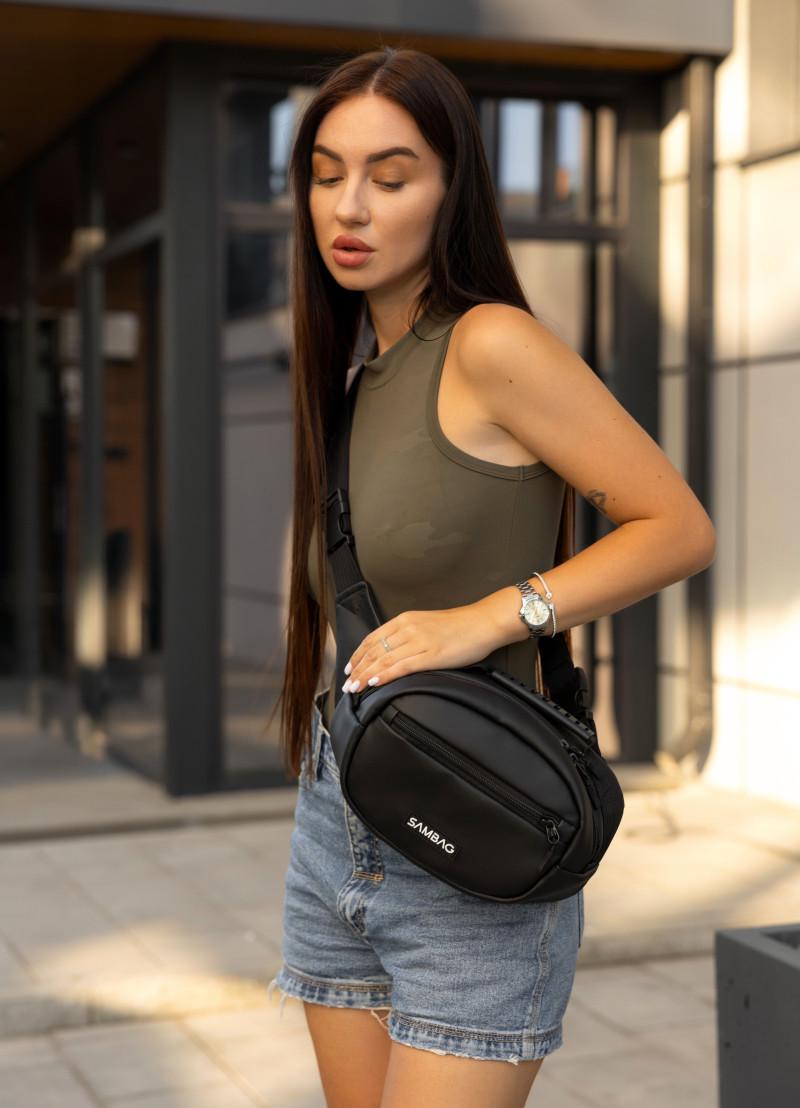 Сумка-бананка женская через плечо Sambag Flex 30×17×10 см Черный (85351001) Сумка-бананка женская через плечо Sambag Flex 30×17×10 см Черный (85351001)