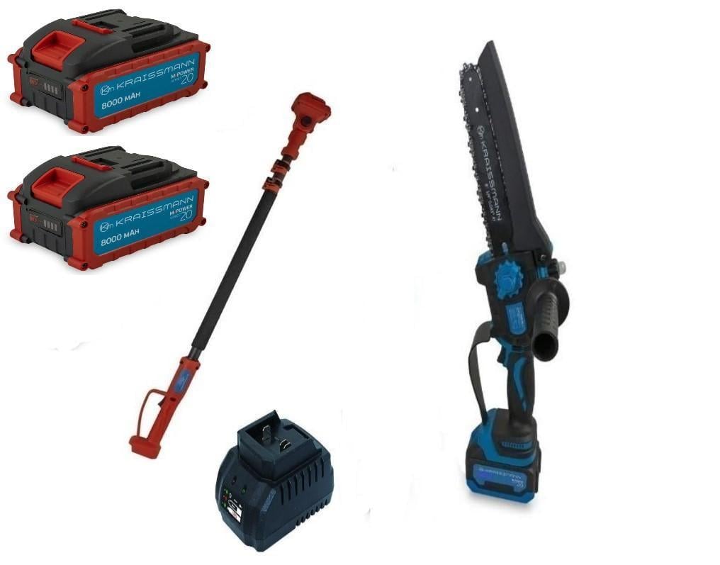 Пика цепная мини аккумуляторная KRAISSMANN 2033 AKS-BL 20 удлинитель VS'2500 1,6-2,5 м/2 аккумуляторов 8 Ач/зарядное устройство (25022373)
