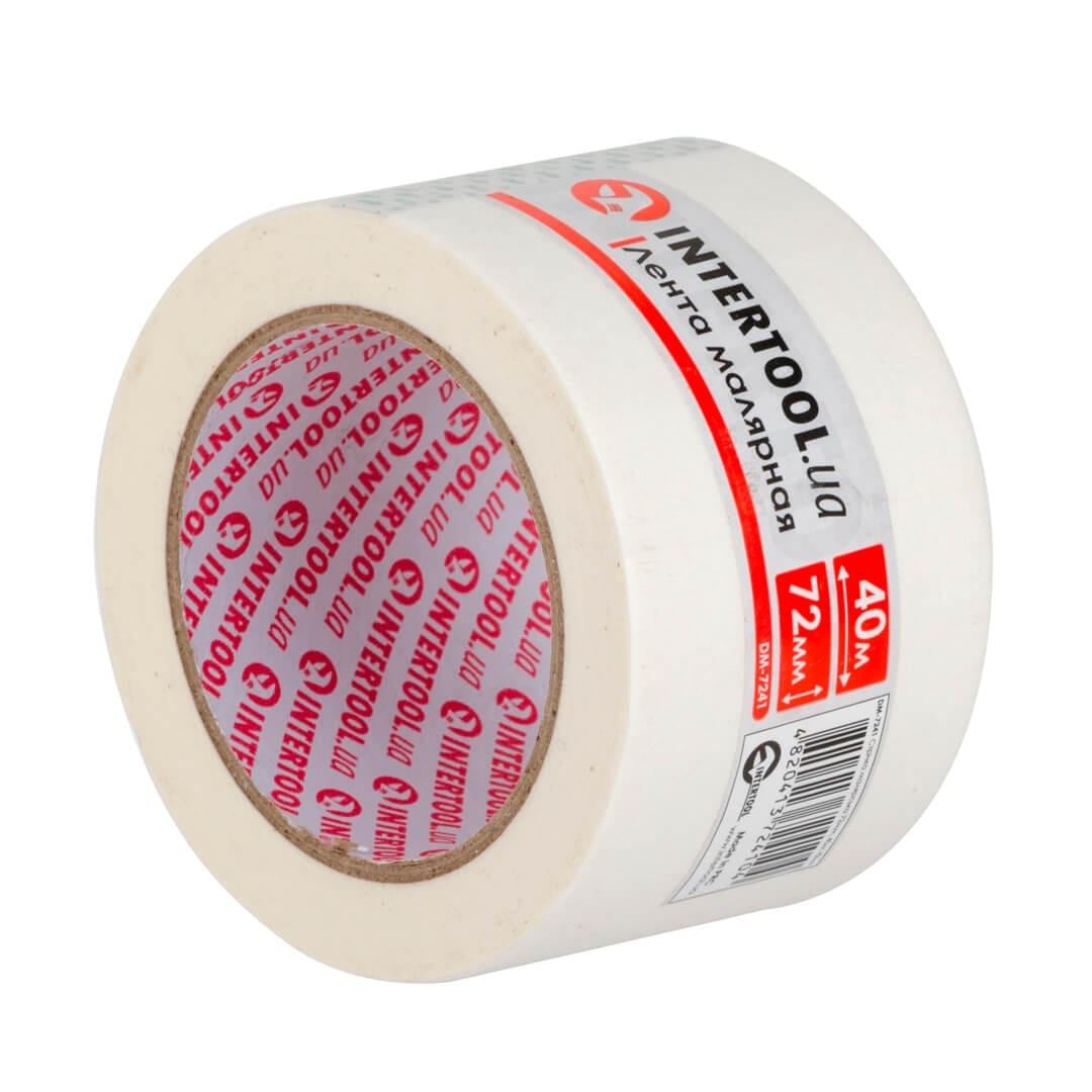 Малярная лента Intertool 72 мм 40 м Белый (DM-7241) Малярная лента Intertool 72 мм 40 м Белый (DM-7241)