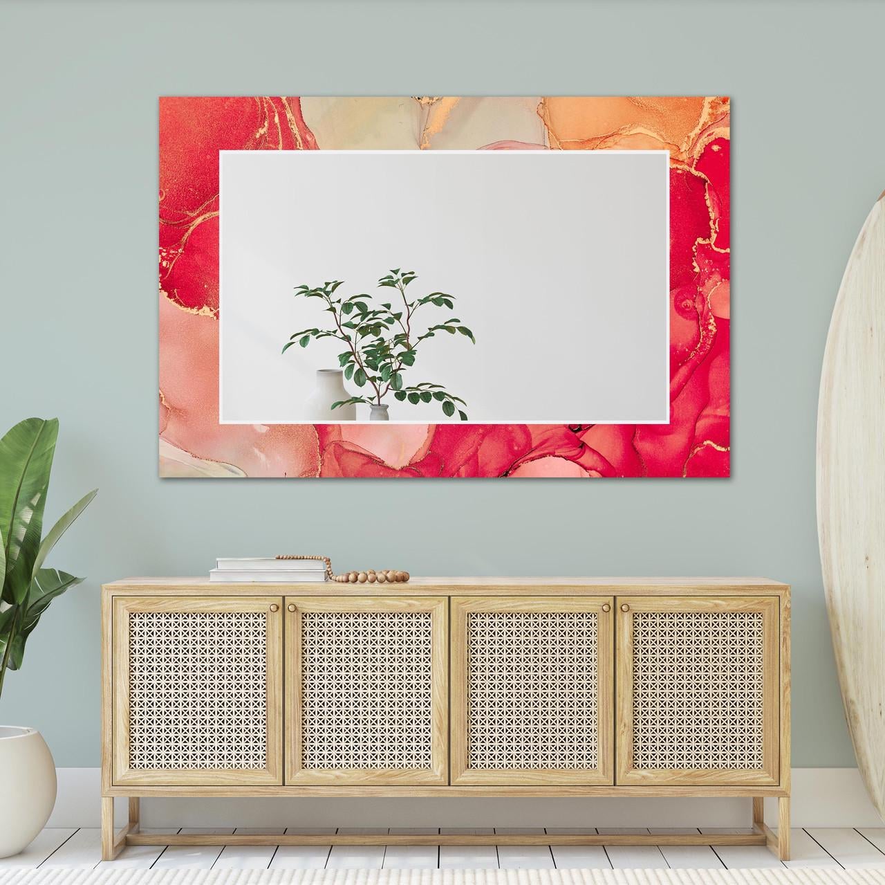 Дзеркало на стіну NovellaPrint з малюнком мармуру прямокутне 90х60 см (2015.6)