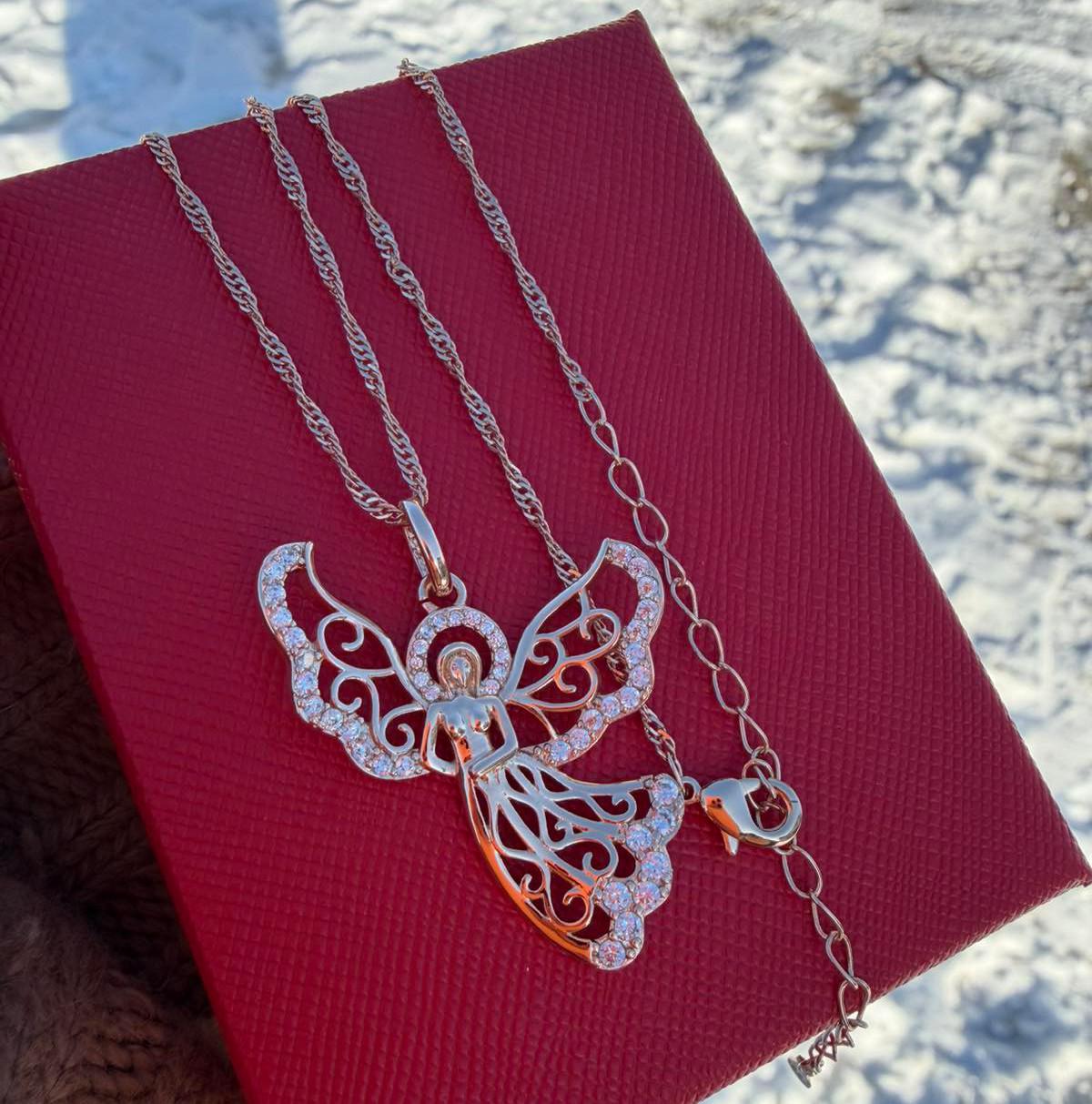 Набор украшений GONCHAR & CO цепочка канатное плетение 50-55 см 2 мм/кулон Ангел 3,5 см 18 к 585п Золотой (83-003)