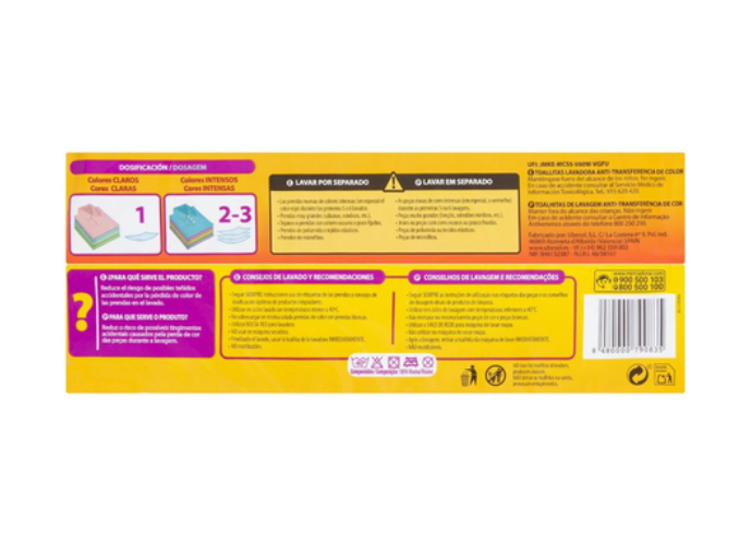 Салфетки для стирки удаления пятен и обновления цвета Bosque Verde для цветного белья (25 шт.) - фото 3