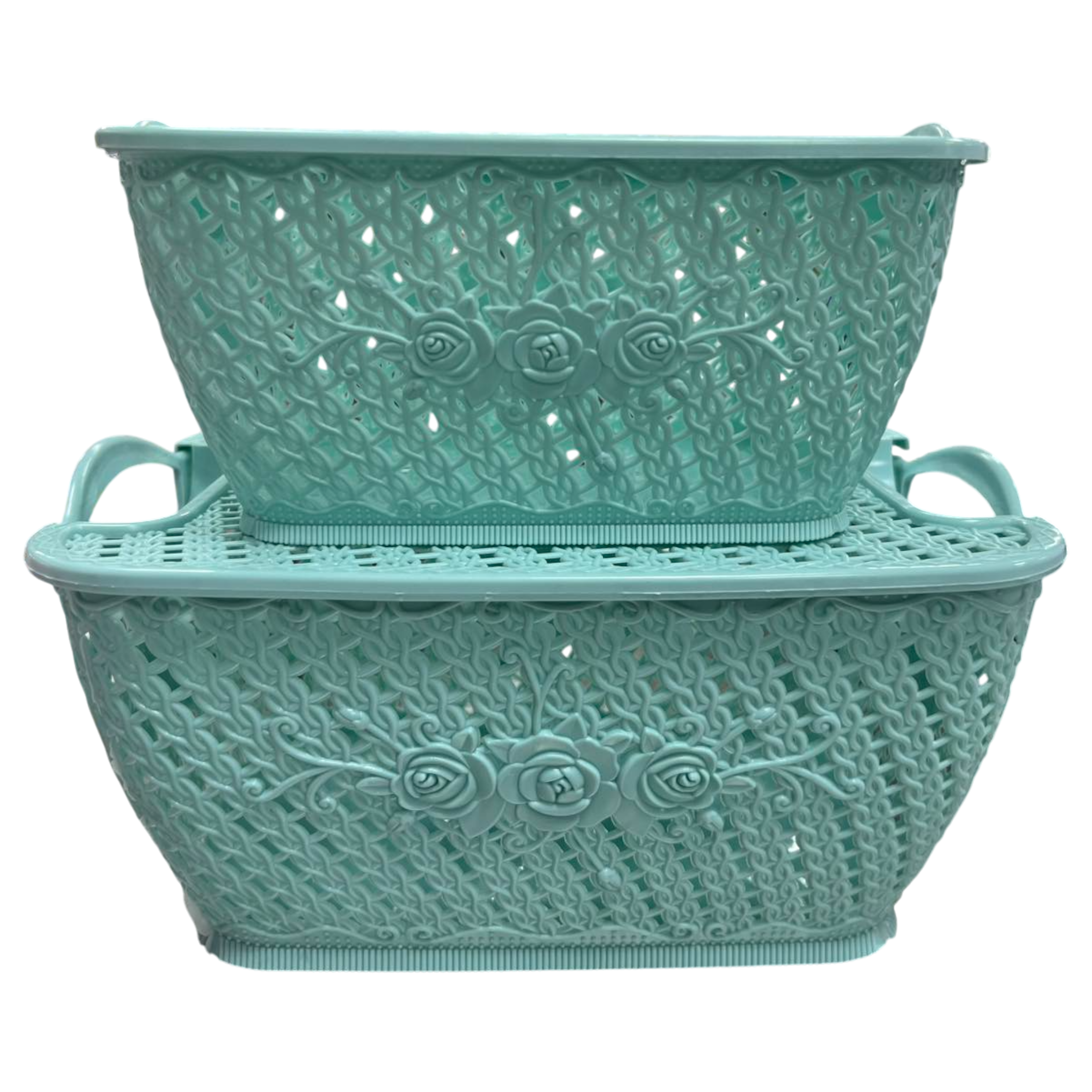 Набір кошиків для зберігання KORNEL пластикова з кришкою (8152)