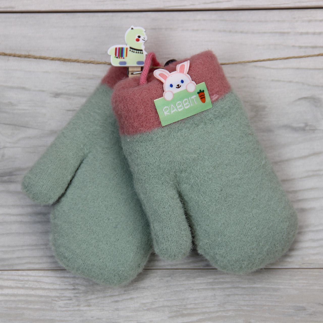 Перчатки детские зимние с мехом на 1-2 года 12,5х5,5 см (31218)