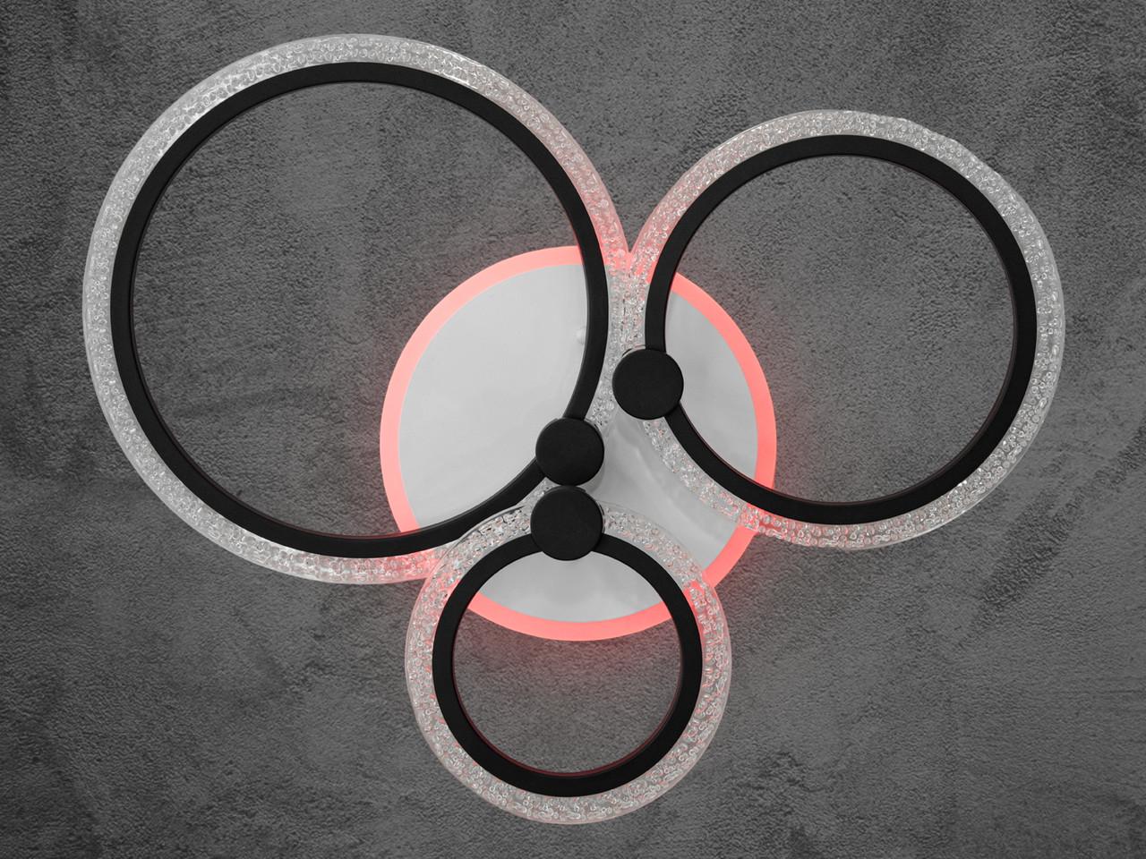 Люстра LED для кухни с подсветкой A8180-3BK-LS 55W на 8м2 Черный (2461100377) - фото 1 Люстра LED для кухни с подсветкой A8180-3BK-LS 55W на 8м2 Черный (2461100377) - фото 1