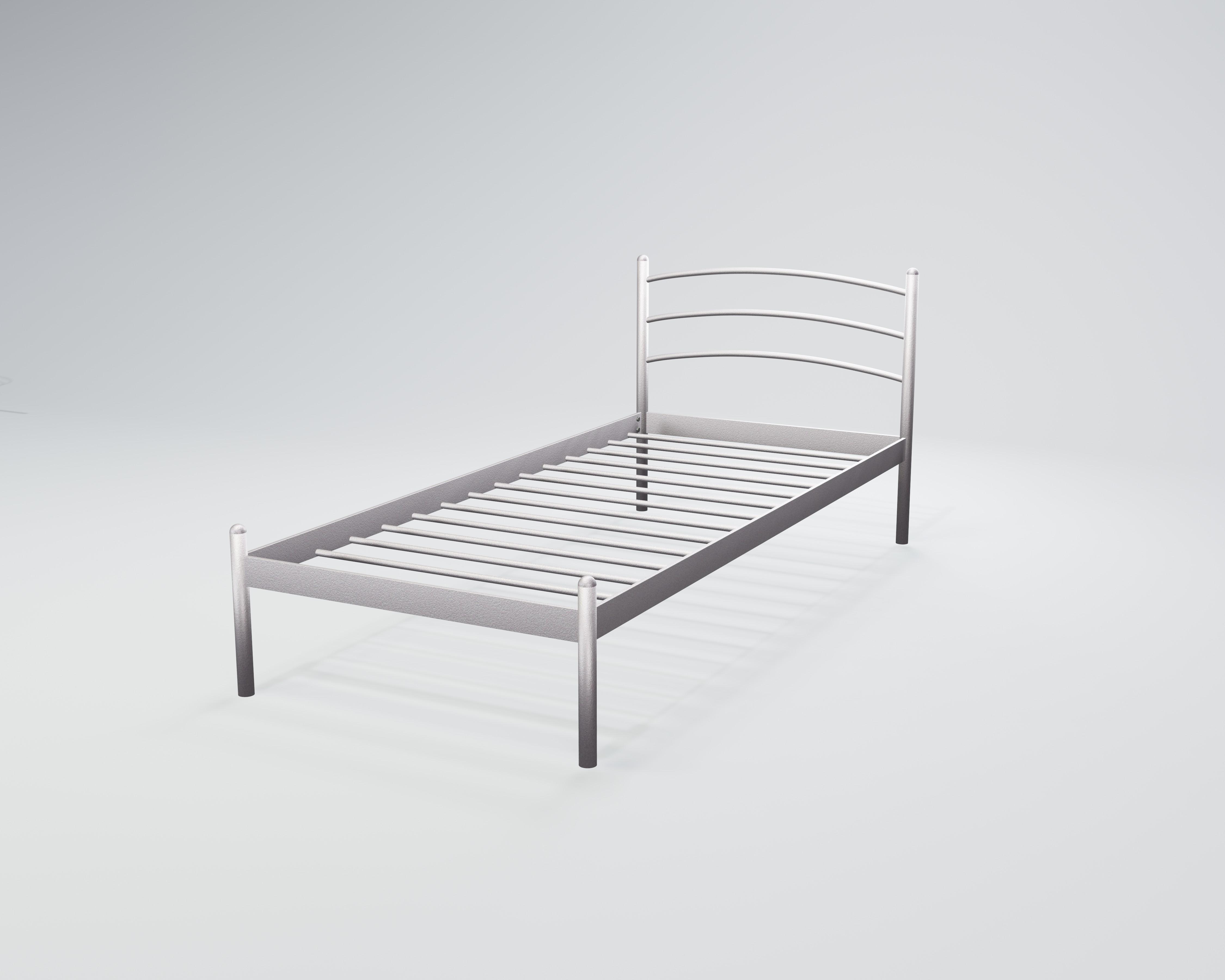 Кровать металлическая Маранта Мини 80x190 см Серебро белое