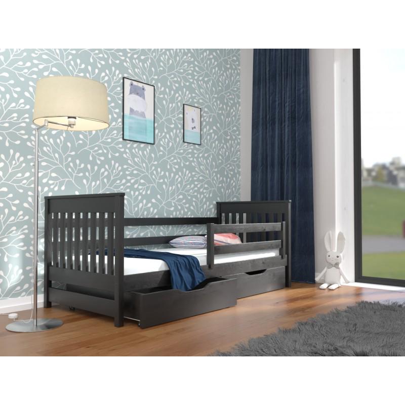 Кровать односпальная в детскую Luna mebli Адель с бортиком и ящиками 80x160 см Венге (19049803)