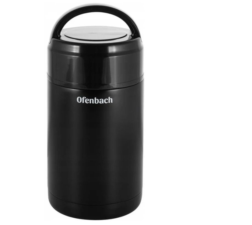 Термос пищевой Ofenbach из нержавеющей стали 1000 мл Черный