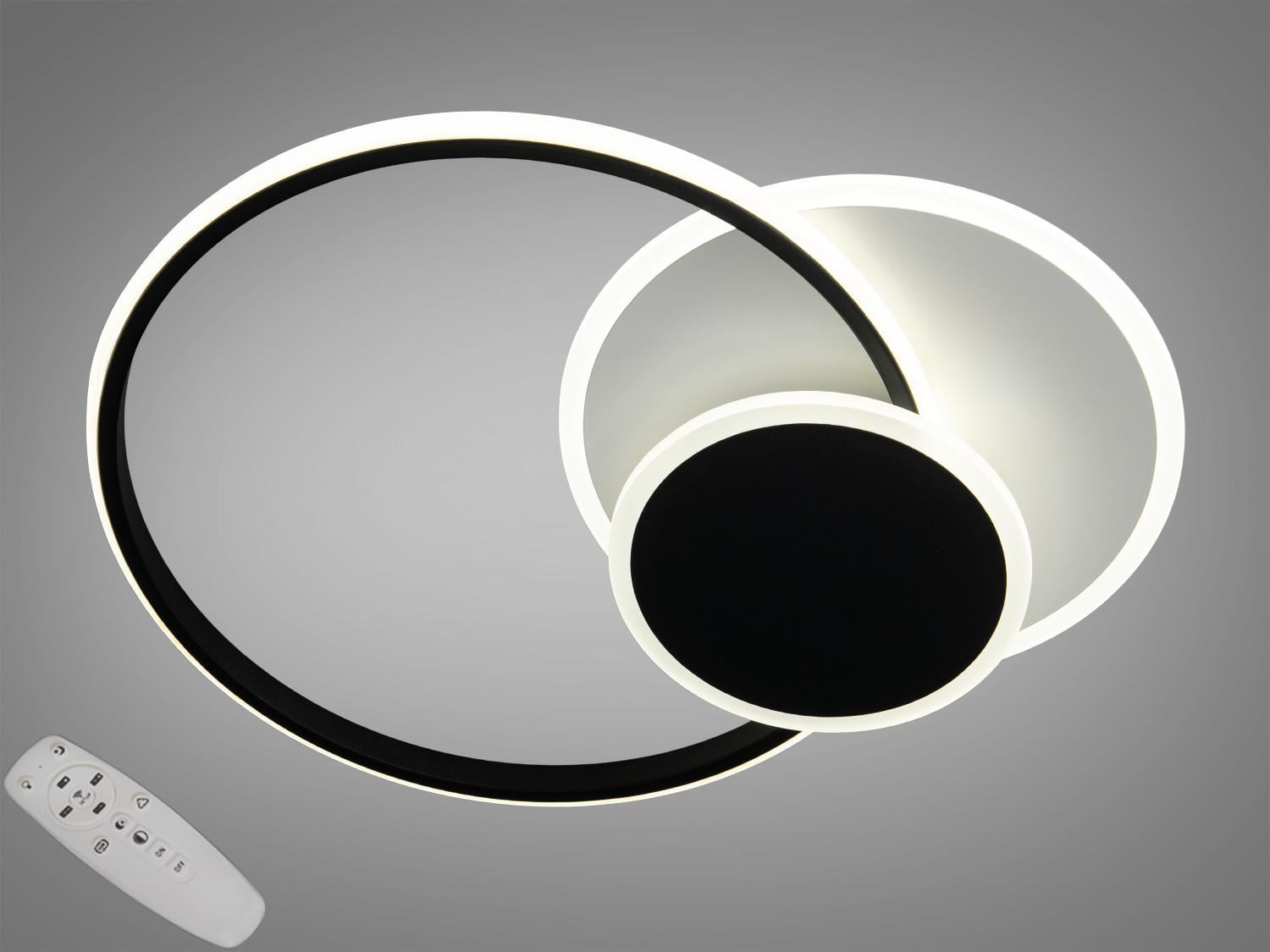 Люстра потолочная с диммером Diasha 95W 2456WH+BK Бело-черный