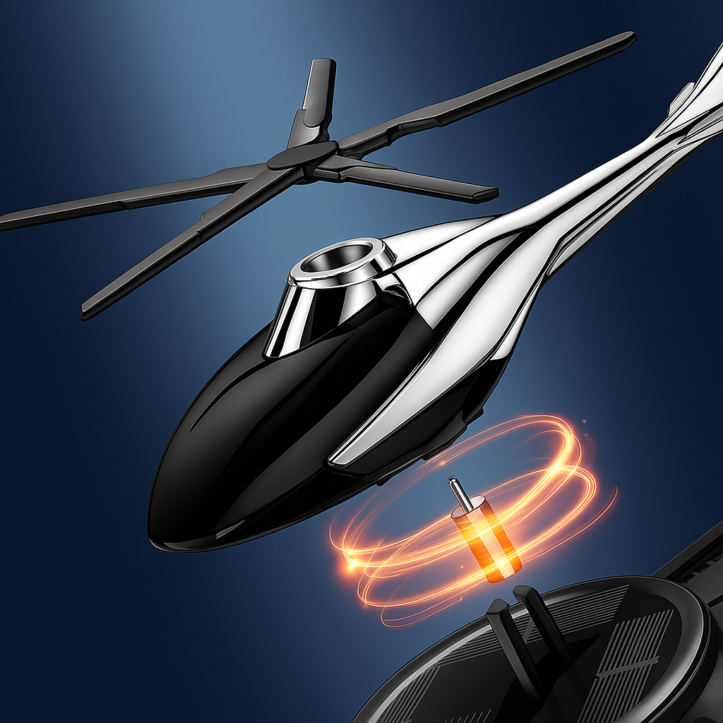 Ароматизатор-дифузор для авто Вертоліт на сонячній батареї Чорний (2662274976) - фото 5