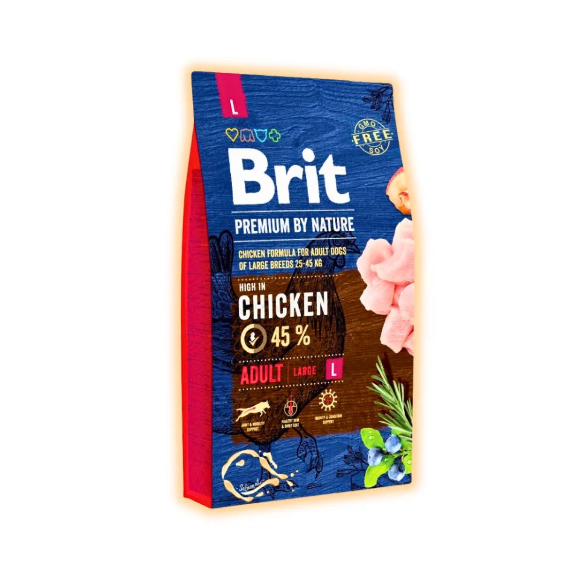 Корм сухой Brit Premium с курицей для взрослых собак больших пород 8 кг (32512131)