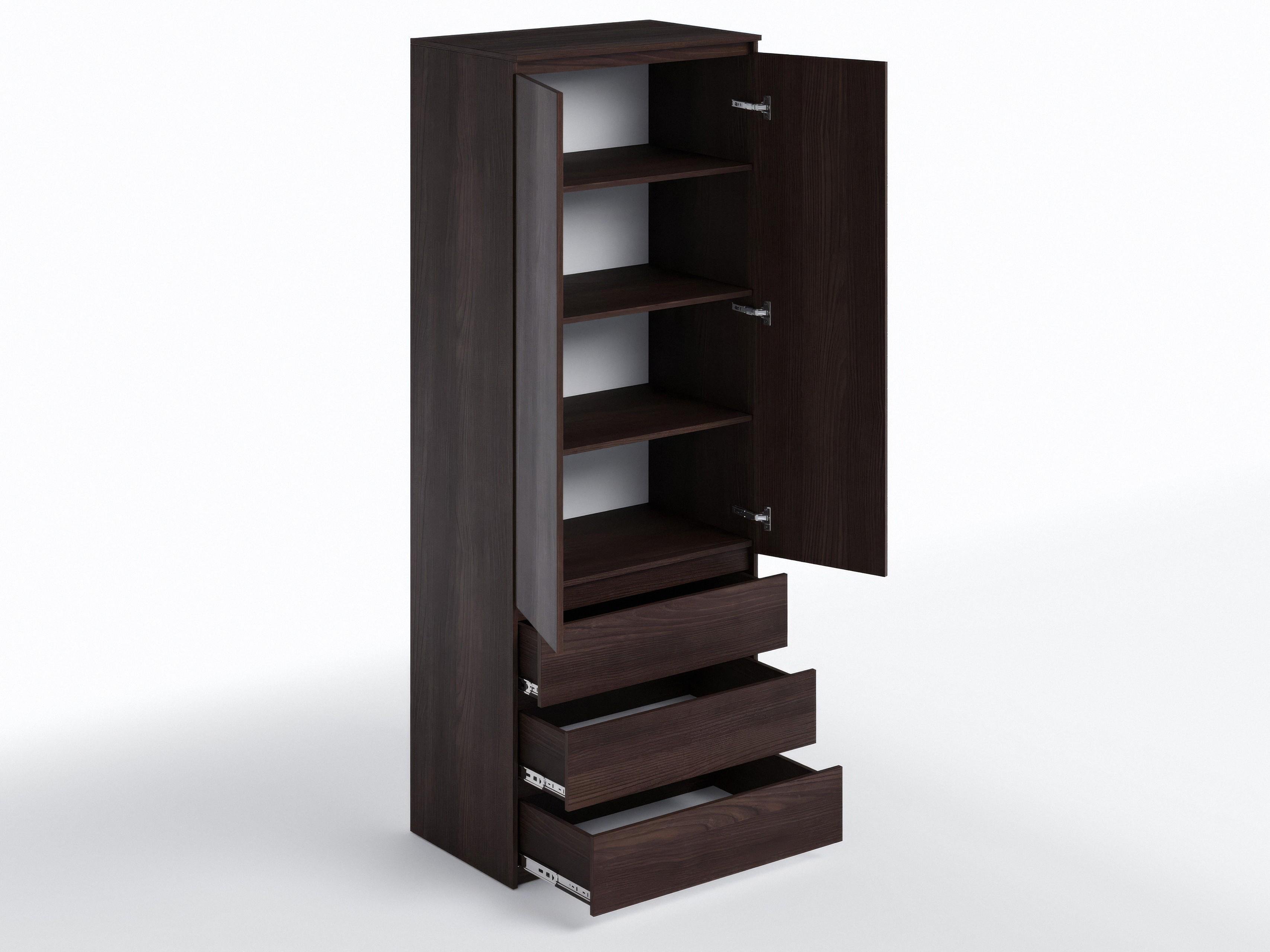 Шафа з полицями та шухлядами T-210 803х502х2117 мм Венге темний - фото 2