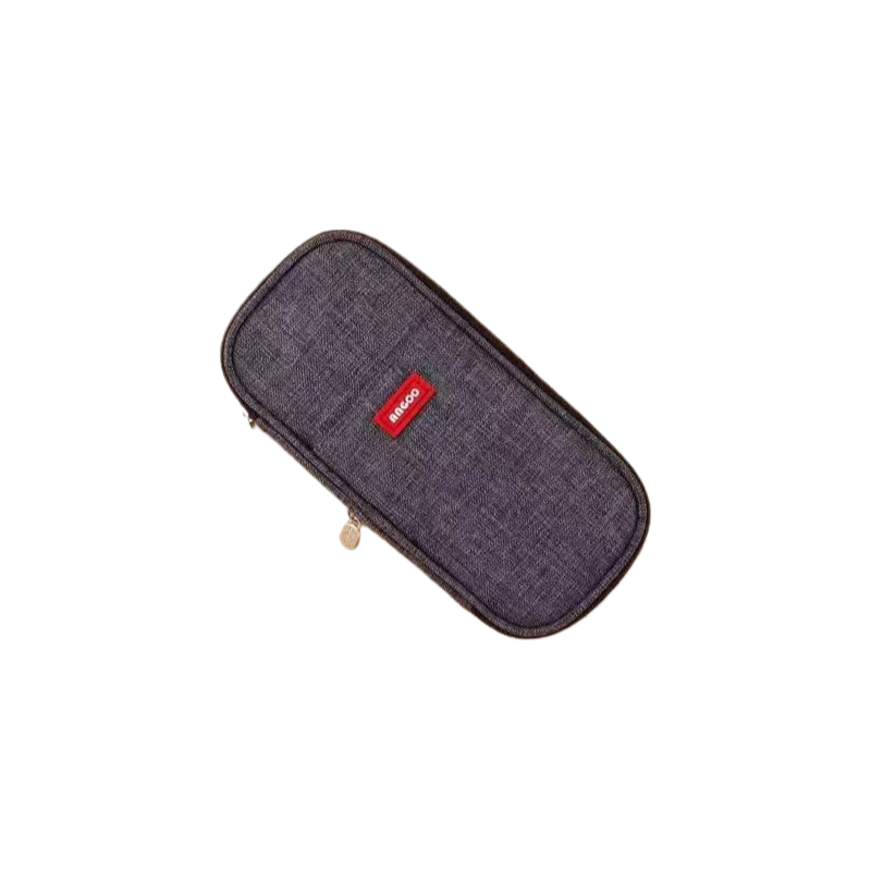 Пенал школьный на два отделения на молнии раскладной Темно-серый (29384)