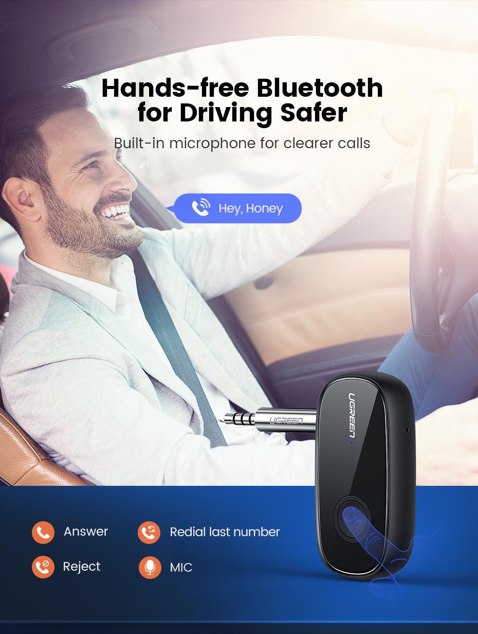 Адаптер UGREEN Bluetooth 5.1 приемник aptX HD Hi-Res 3,5 мм minijack AUX-micro USB Аудио AAC/SBC/aptX LL стерео Черный (70304) - фото 19