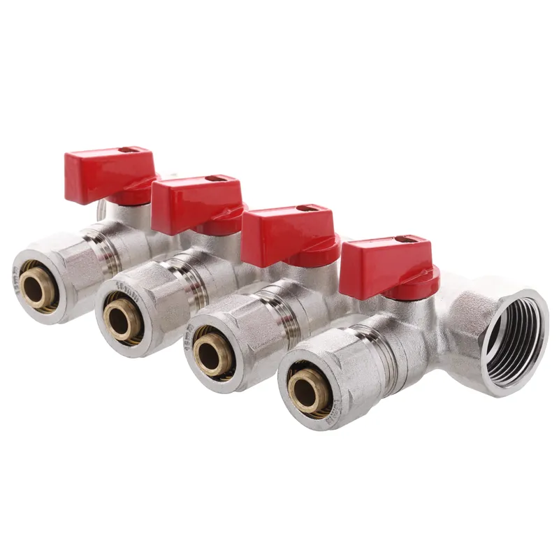 Коллектор KOER KR.1125-4 с шаровыми кранами и фитингом 3/4" 4 Ways (KR2837)