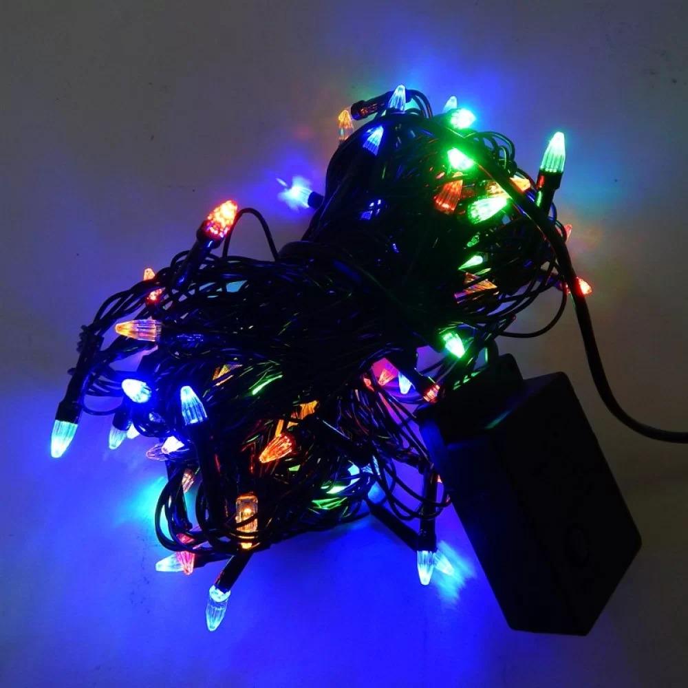 Гирлянда нить Конус-рис LED 300 Разноцветный/Черный провод (1-37)