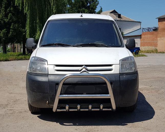 Кенгурятник WT003 нерж.) 50 мм CAN для Citroen Berlingo 1996-2008 гг. нержавеющая сталь Хром