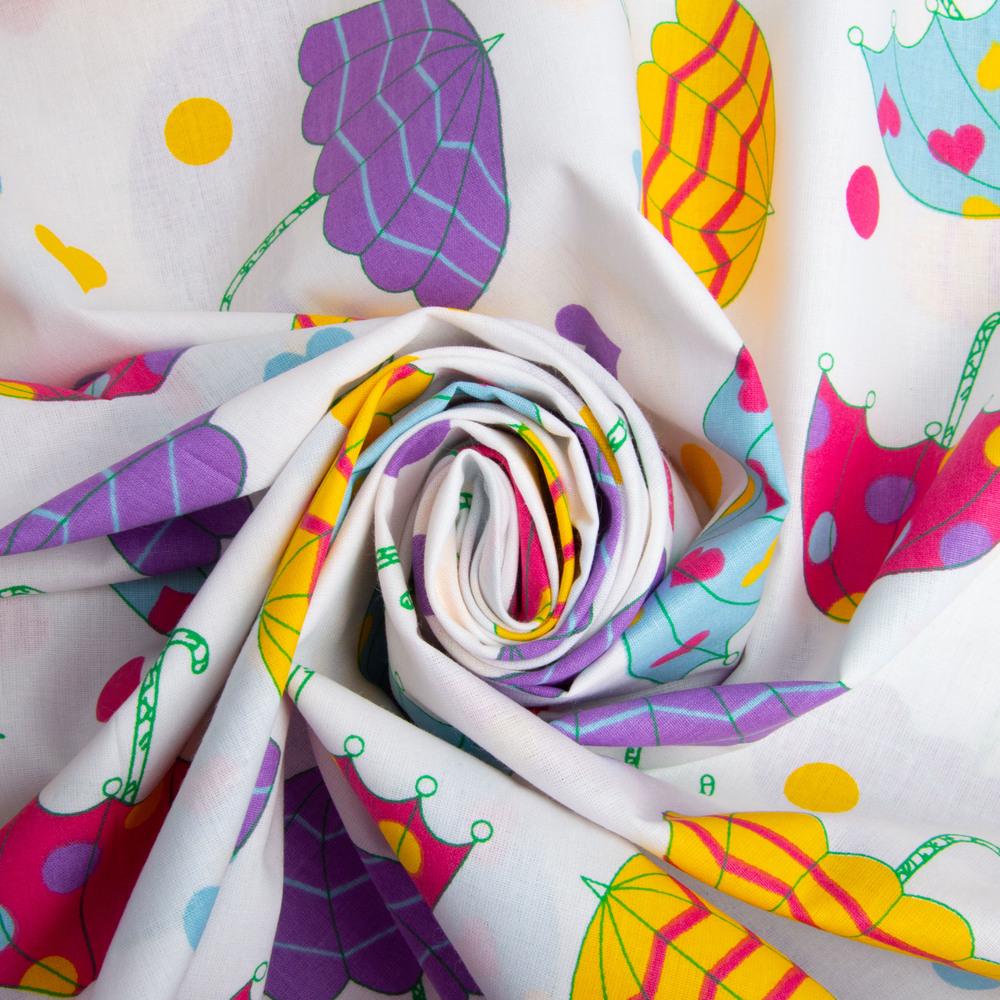 Ткань бязь ранфорс для постельного белья 5646 v-4 Зонты 130 гр/м2 240 см (25731)