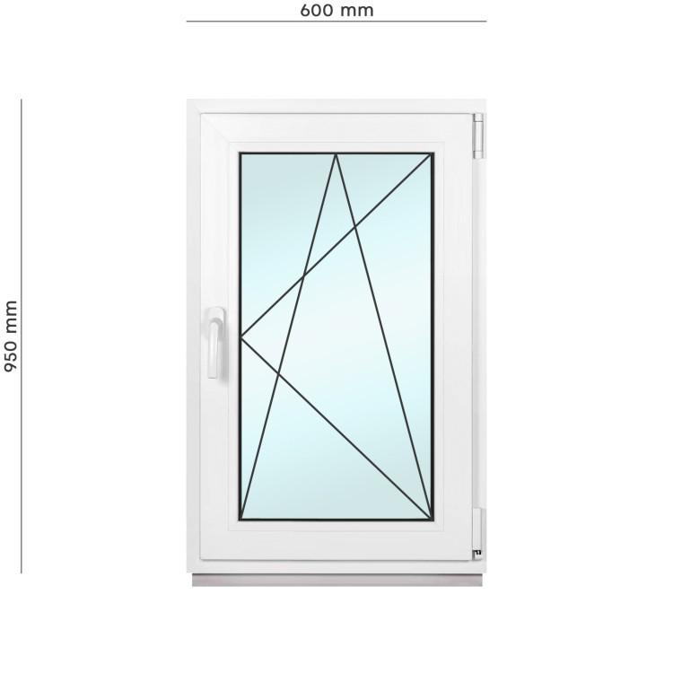 Окно металлопластиковое Framex поворотно-откидное с правым открытием 600х950 мм Белый - фото 2