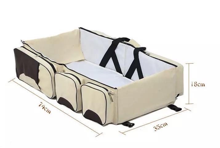 Багатофункціональна дитяча сумка-ліжко SUNROZ Baby Bed and Bag органайзер для подорожей Бежевий (SUN3600) - фото 2