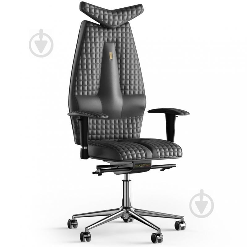 Кресло KULIK SYSTEM JET Кожа с подголовником со строчкой Черный (3-901-WS-MC-0101)