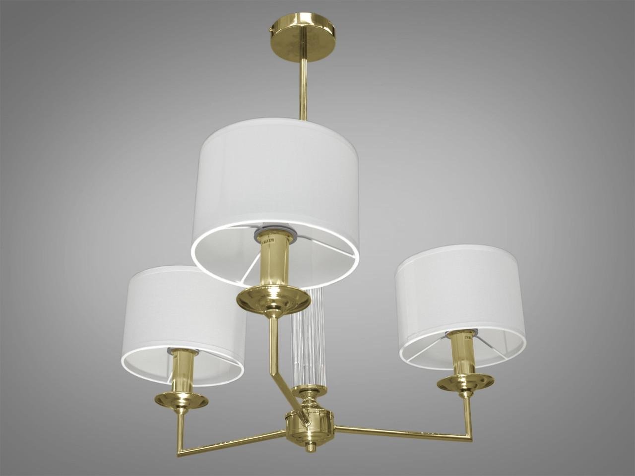Люстра с абажурами для кухни-студии на 3 лампы 1015-3G-LS Золотой (1797556055)