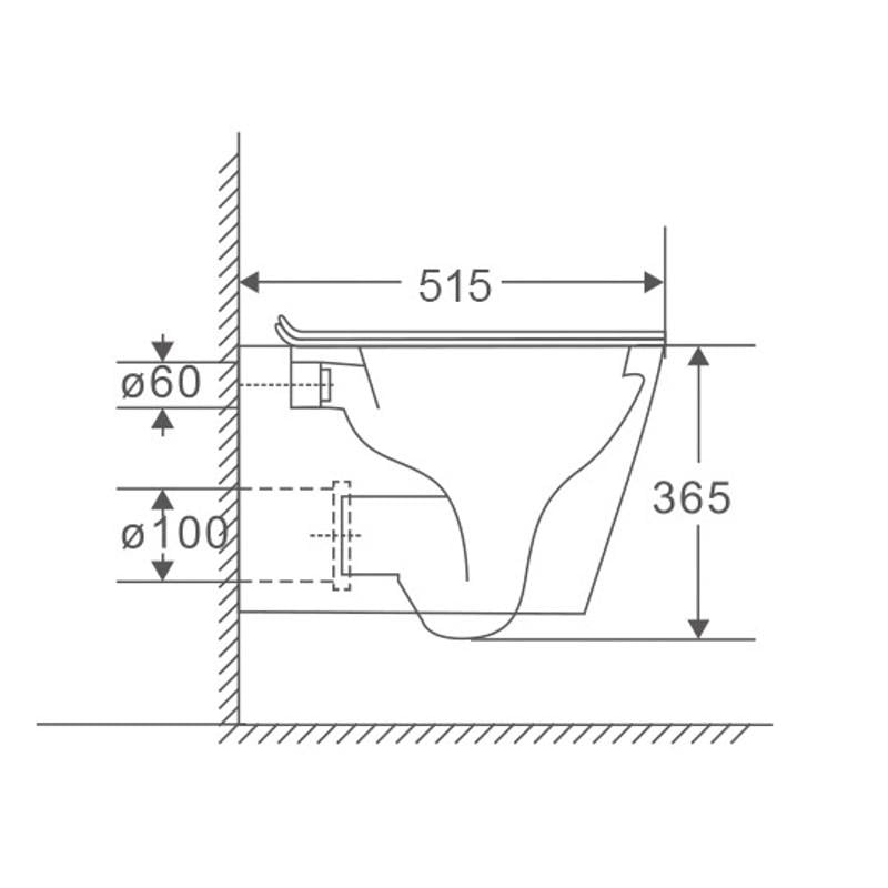 Унитаз подвесной MIXXUS Premium Bevel-0301-T3 система смыва Tornado 3.0 515x355x365 мм (MP6472) - фото 4