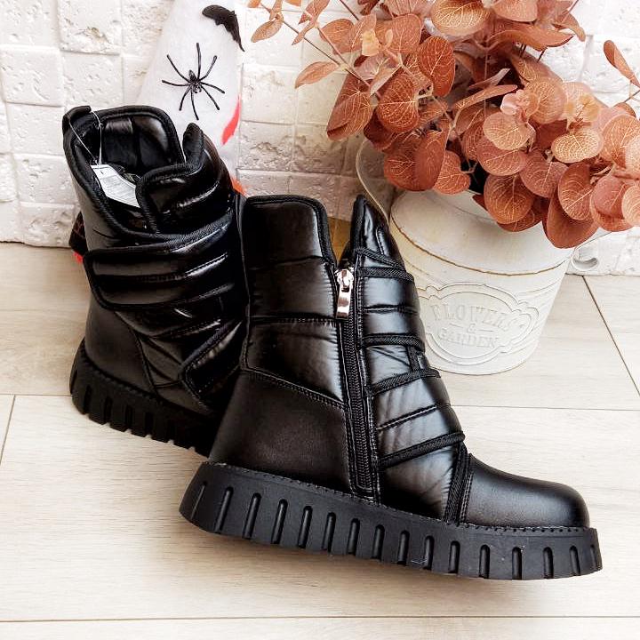 Ботинки дутики зимние на девочку Lilin р. 33 21,2 см Черный (551102) - фото 3 Ботинки дутики зимние на девочку Lilin р. 33 21,2 см Черный (551102) - фото 3