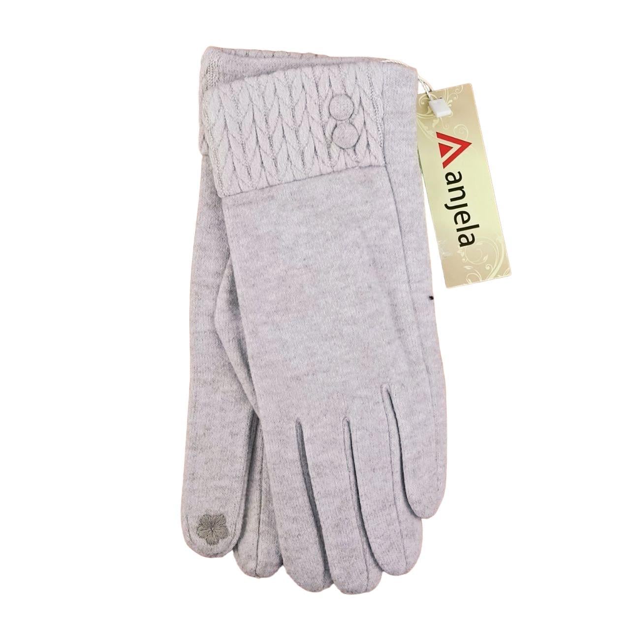 Рукавички жіночі сенсорні кашемір з манжетом в'язка S-L Бежевий (47195)