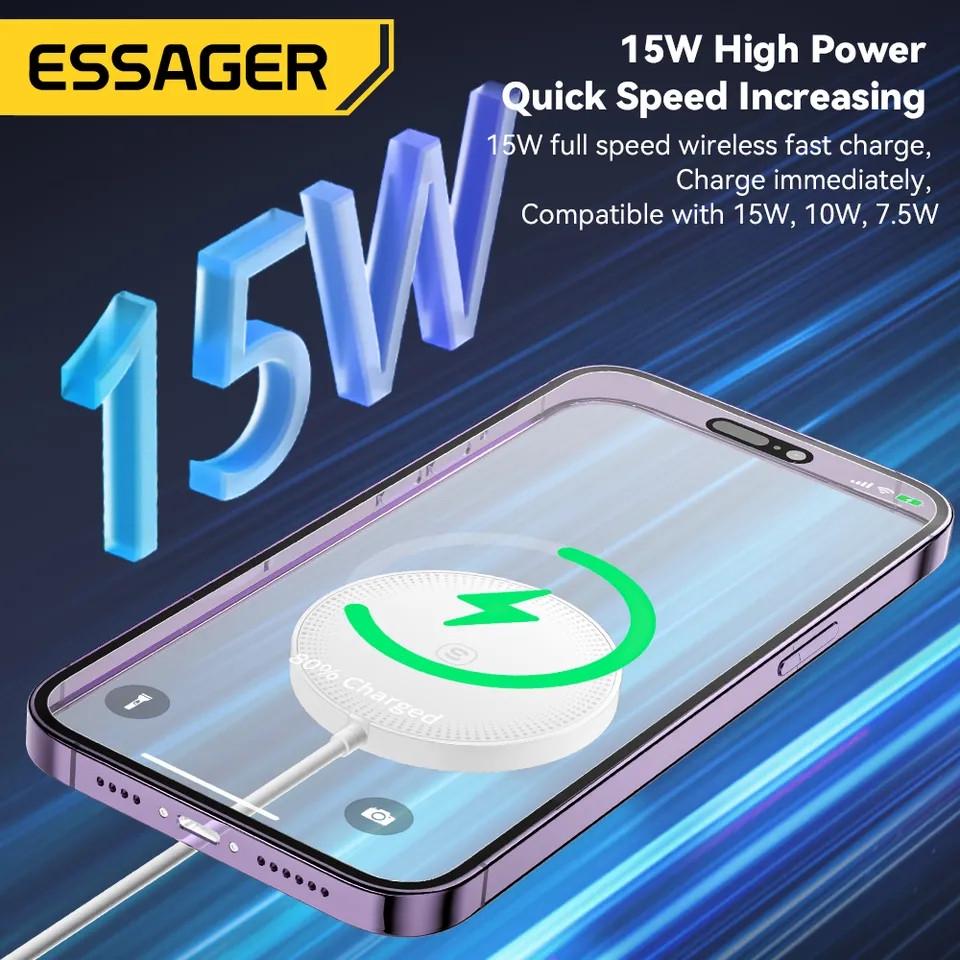 Зарядное устройство для беспроводной связи ESSAGER 15W Magnetic Wireless Charger Black (25397239) - фото 3 Зарядное устройство для беспроводной связи ESSAGER 15W Magnetic Wireless Charger Black (25397239) - фото 3