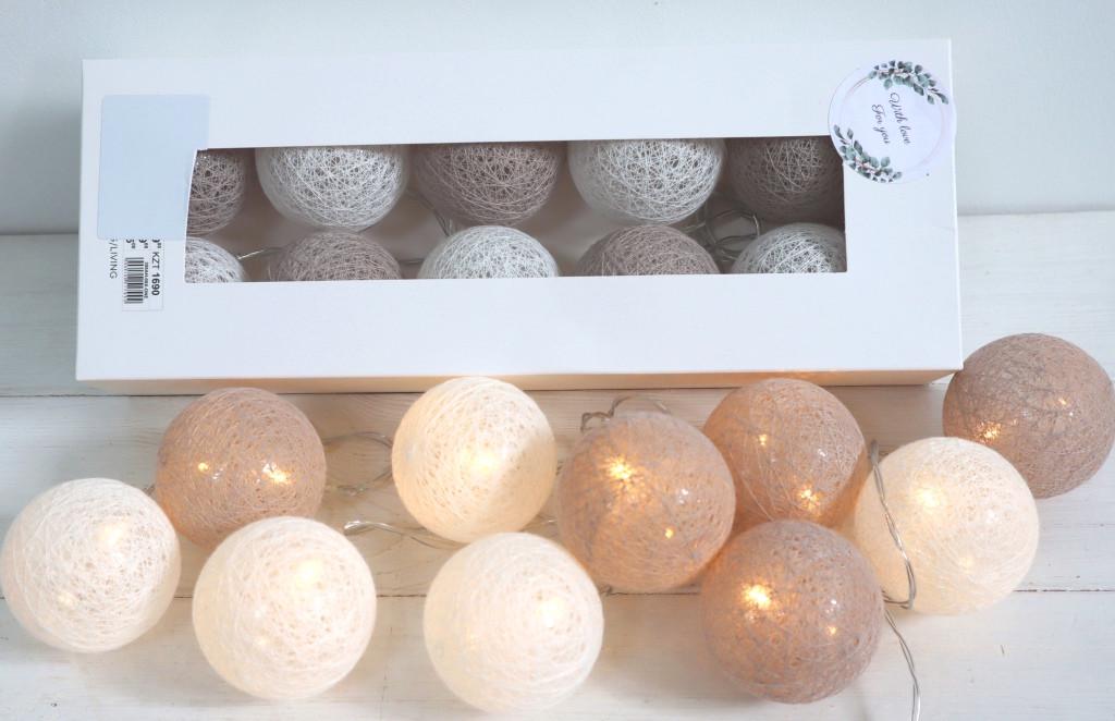 Гирлянда фонарики Шоколадные батарейки АА 1,5м 10 лампочек в форме шариков