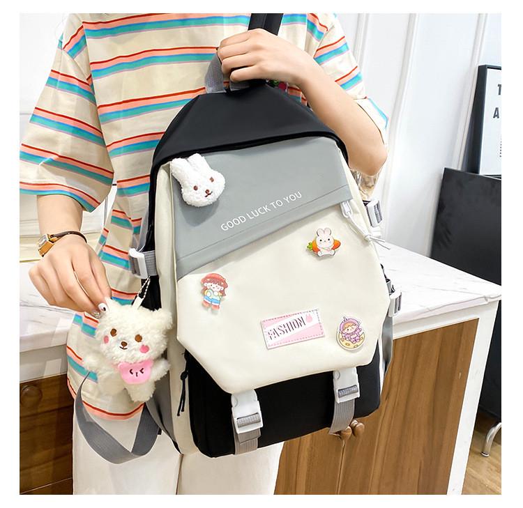 Школьный рюкзак для девочки 5в1 Черно-белый (yy589-2) - фото 2 Школьный рюкзак для девочки 5в1 Черно-белый (yy589-2) - фото 2