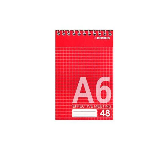 Блокнот Romus A6 48 аркушів у клітину верхня спіраль (R882904)