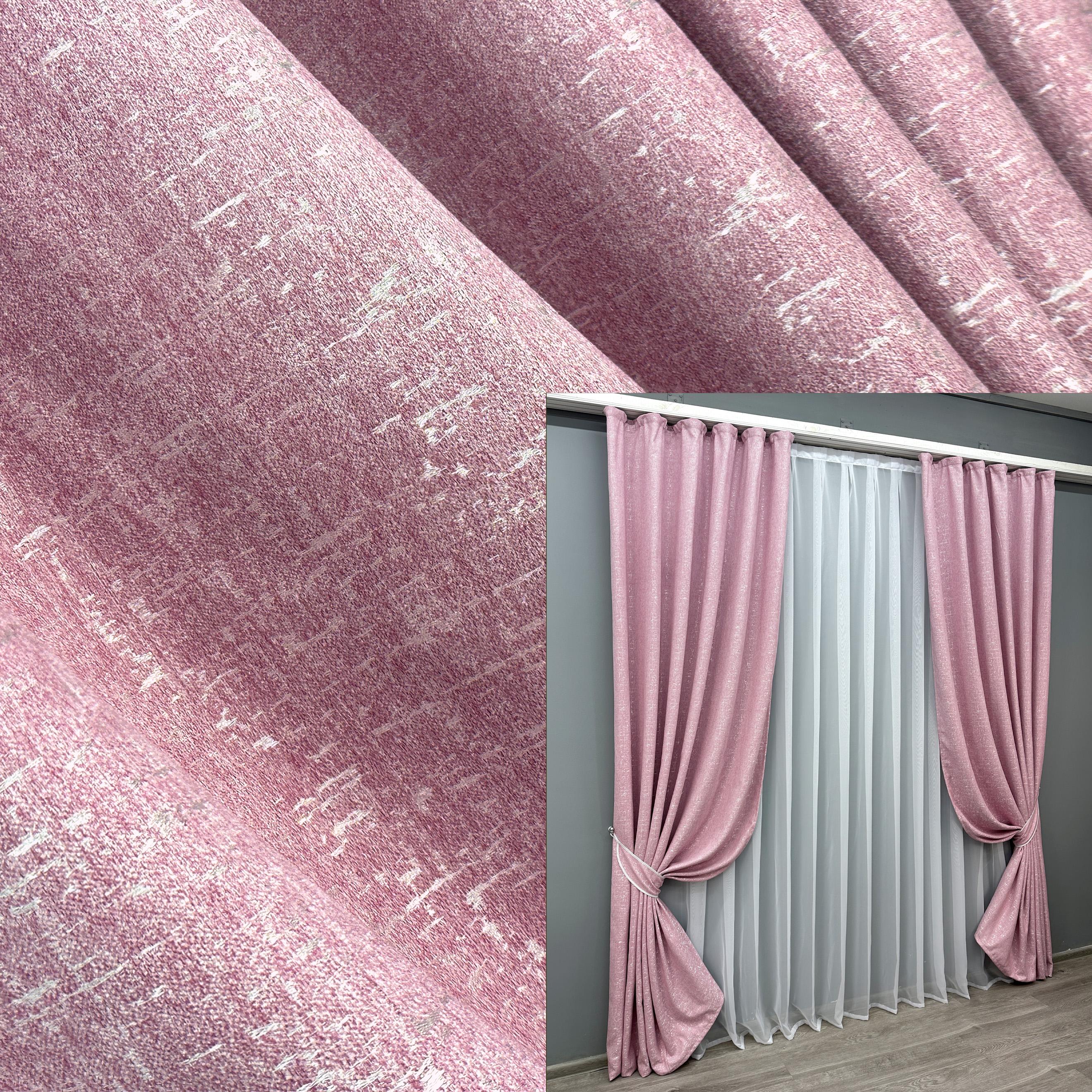 Комплект готовых штор VR-Textil Лен №1748ш 150х270 см 2 шт. Розовый (33-0646) - фото 5 Комплект готовых штор VR-Textil Лен №1748ш 150х270 см 2 шт. Розовый (33-0646) - фото 5