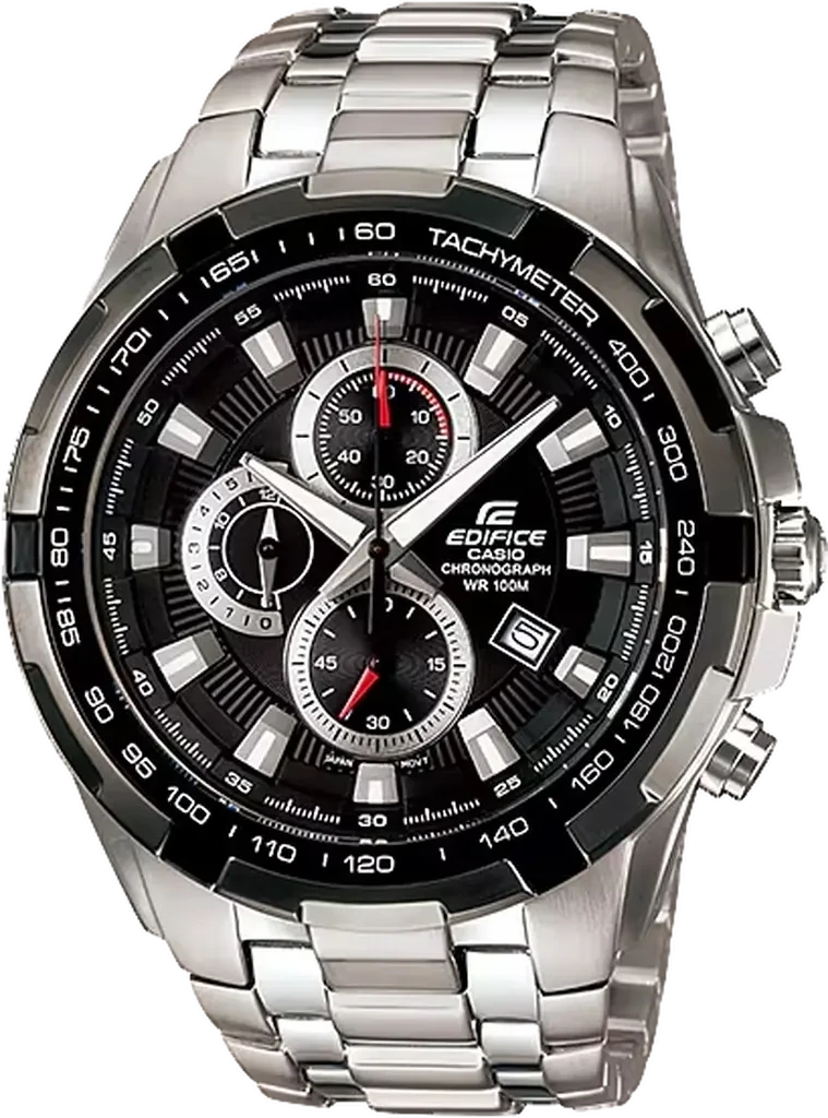 Наручний годинник чоловічий Casio Edifice EF-539D-1A з сталевим корпусом/водозахистом 100 м Чорний (3161124665)