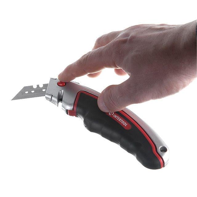 Нож строительный Intertool HT-0516 трапецевидный с выдвижным лезвием/металлический корпус 60x19 мм (21498173) - фото 6