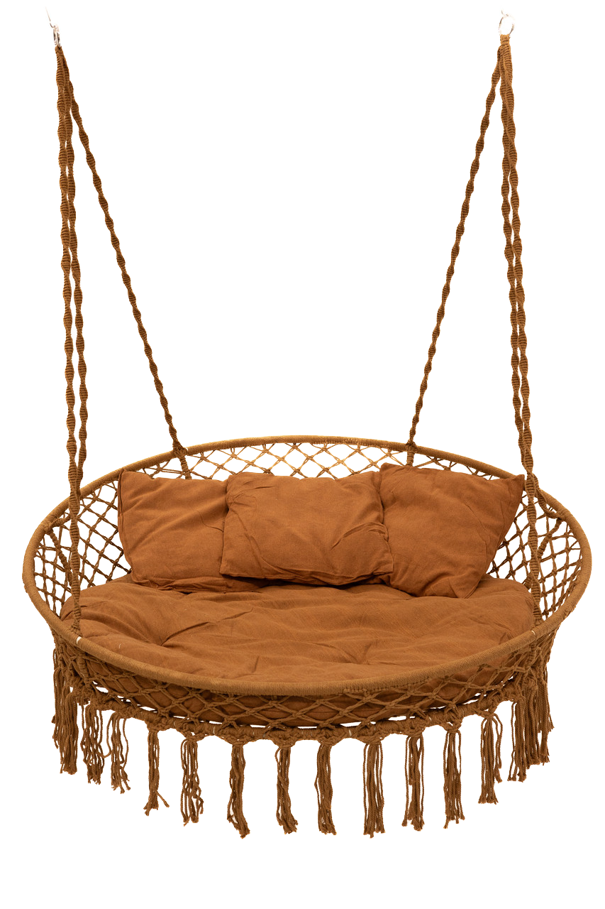 Качель круглая подвесная с подушкой WCG 140 см Коричневый (QNSW11BR1) - фото 3 Качель круглая подвесная с подушкой WCG 140 см Коричневый (QNSW11BR1) - фото 3