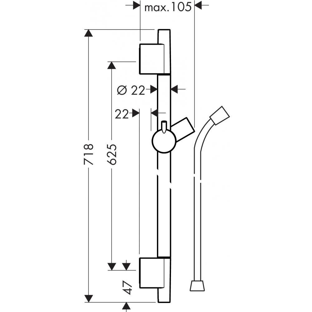 Штанга для душу Hansgrohe Unica S Puro 28632700 Білий (113605) - фото 2