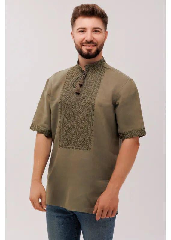 Вышиванка мужская р. 56 Зеленый (482)