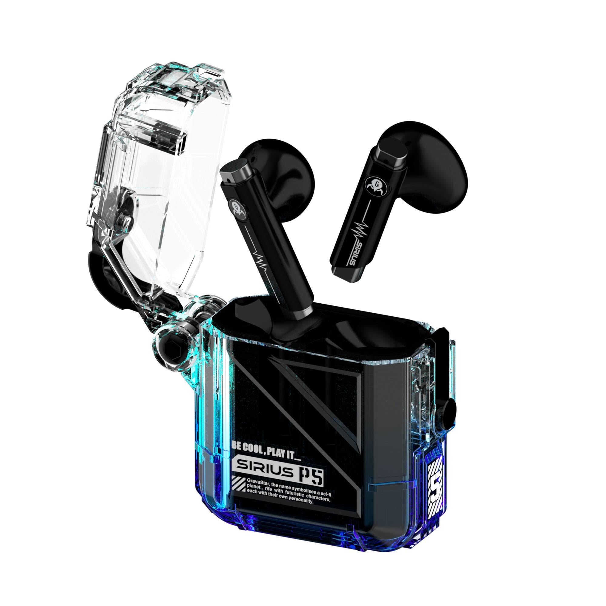 Наушники беспроводные GravaStar TWS Sirius P5 Bluetooth 5.2 Transparent Blue (GRAVASTARP5_XTAL_BLU_V2)