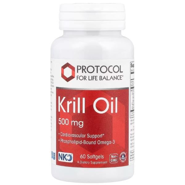 Жирные кислоты Масло криля Protocol for Life Balance Krill Oil 500 мг 60 Softgels (23712881)