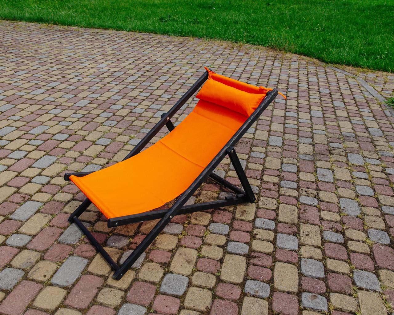 Шезлонг для дачи тканевый XRmaster с подушкой Оранжевый/Черный (0001762) Шезлонг для дачи тканевый XRmaster с подушкой Оранжевый/Черный (0001762)