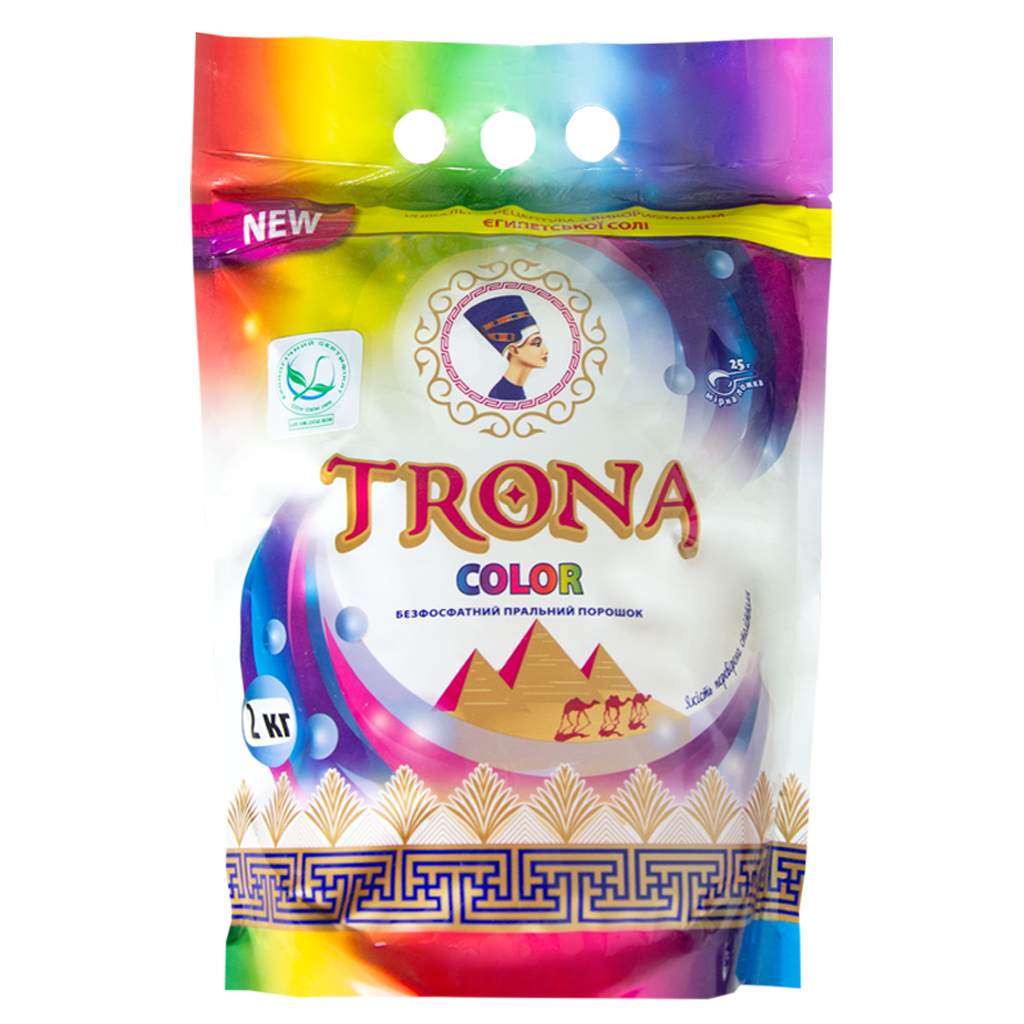 Пральний Еко порошок для машинного та ручного прання Trona color 2 кг